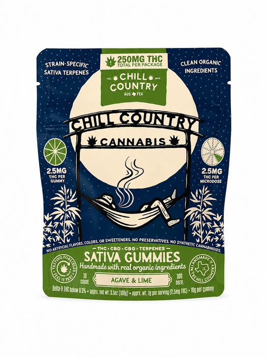 Microdoseable Delta 9 THC Gummies — Agave & Lime (Sativa) / D9 THC 25mg / 10ct — 01-front.png