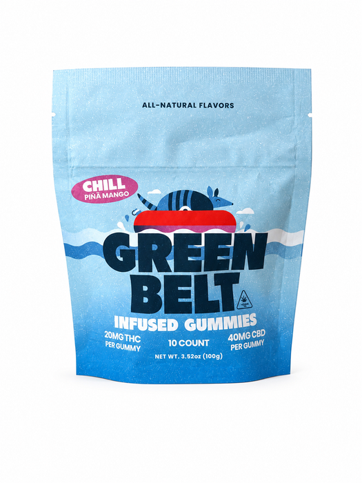 Infused Gummies — Chill - Pina Mango / D9 THC 20mg • CBD 40mg / 10ct — 01-front.png
