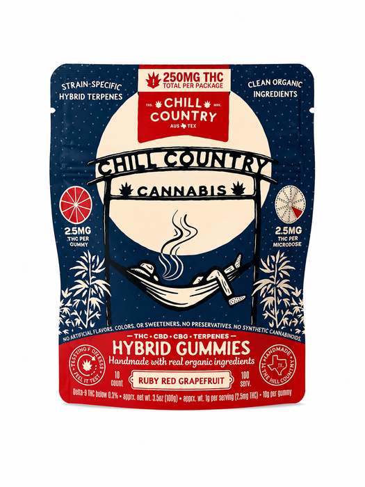 Microdoseable Delta 9 THC Gummies — Ruby Red Grapefruit (Hybrid) / D9 THC 25mg / 10ct — 01-front.png